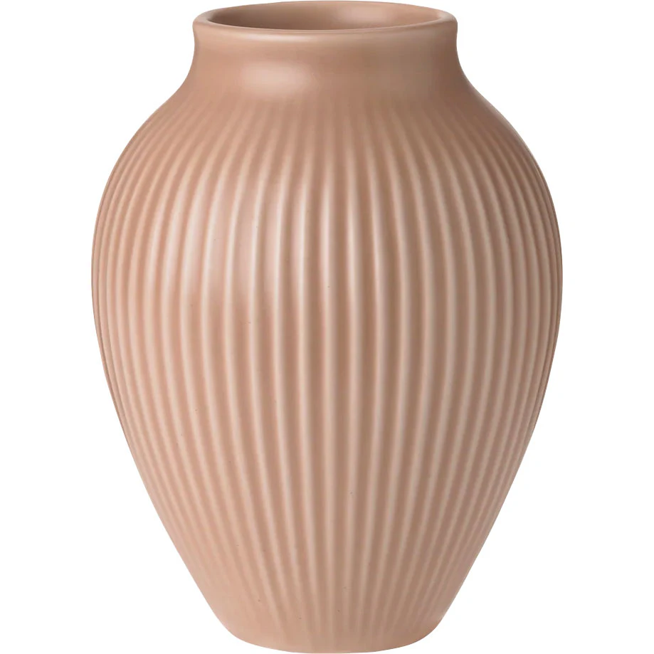 Knabstrup Keramik Vase Profilert 12,5 Cm  -  Vaser Keramikk Dusty Rose - K1236-6