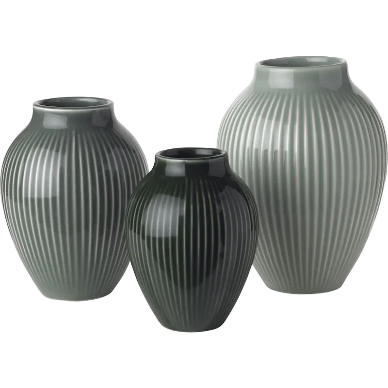 Vase Profilert 3-pk, Misty Green / Celadon Green / Mørkegrønn
