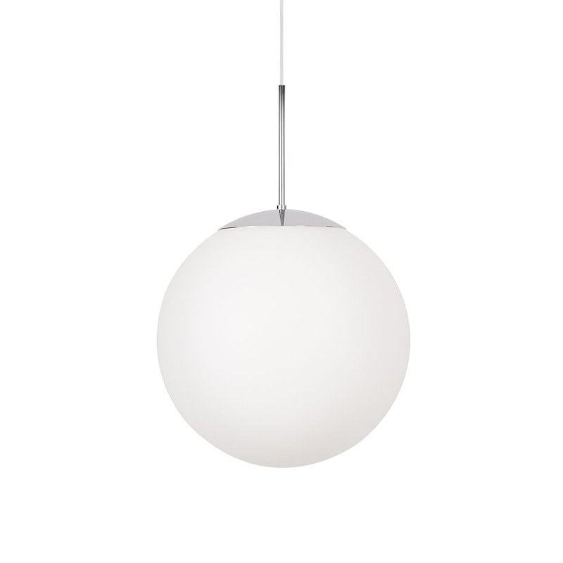 Glob Pendel Krom / Hvit, 20 cm