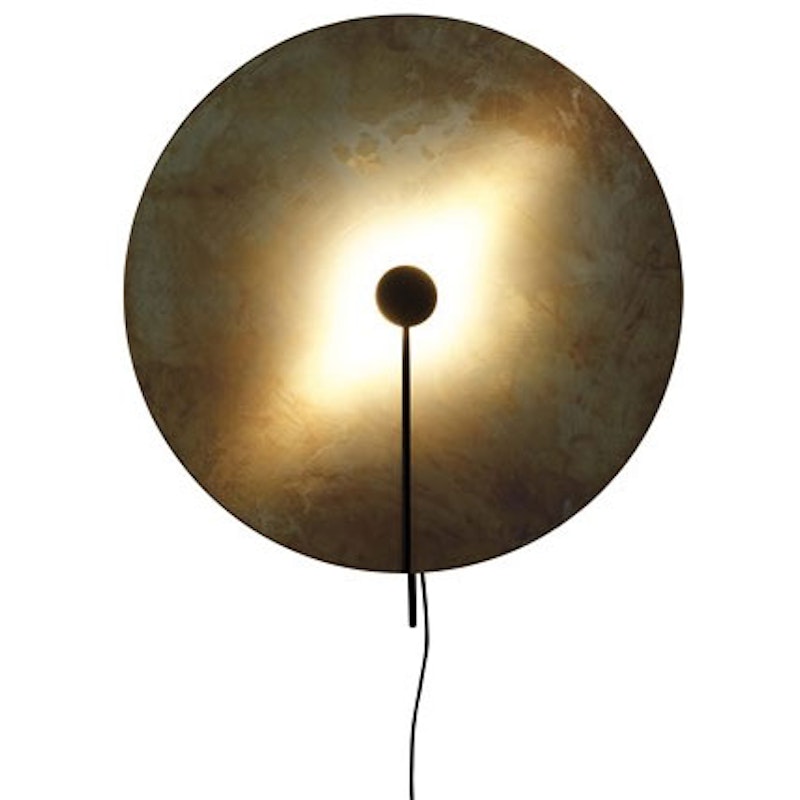 Sol Vegglampe Rå Messing / Matt Black, 90 cm