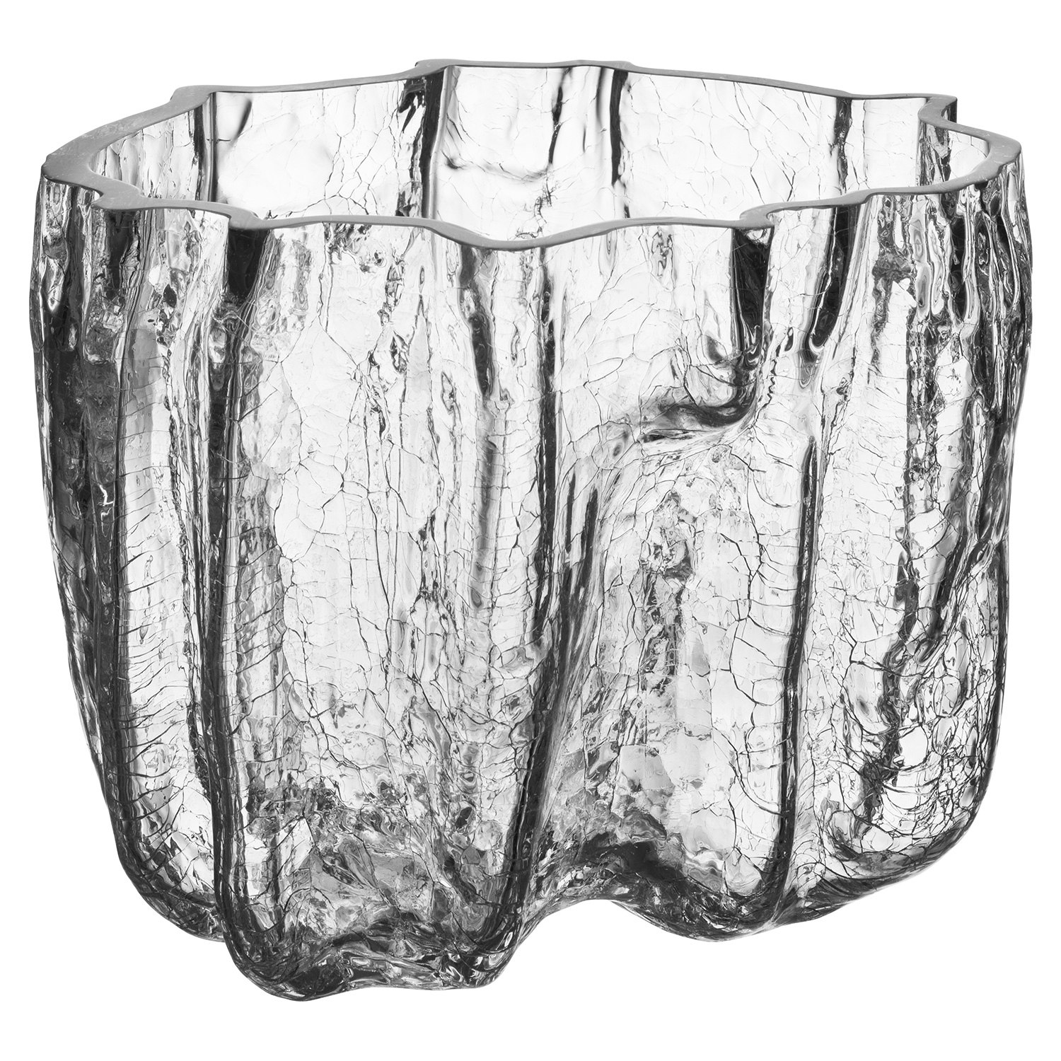 Kosta Boda Crackle Vase 16 Cm -  Vaser Munnbl&aring;st Glass Klar - 7052008