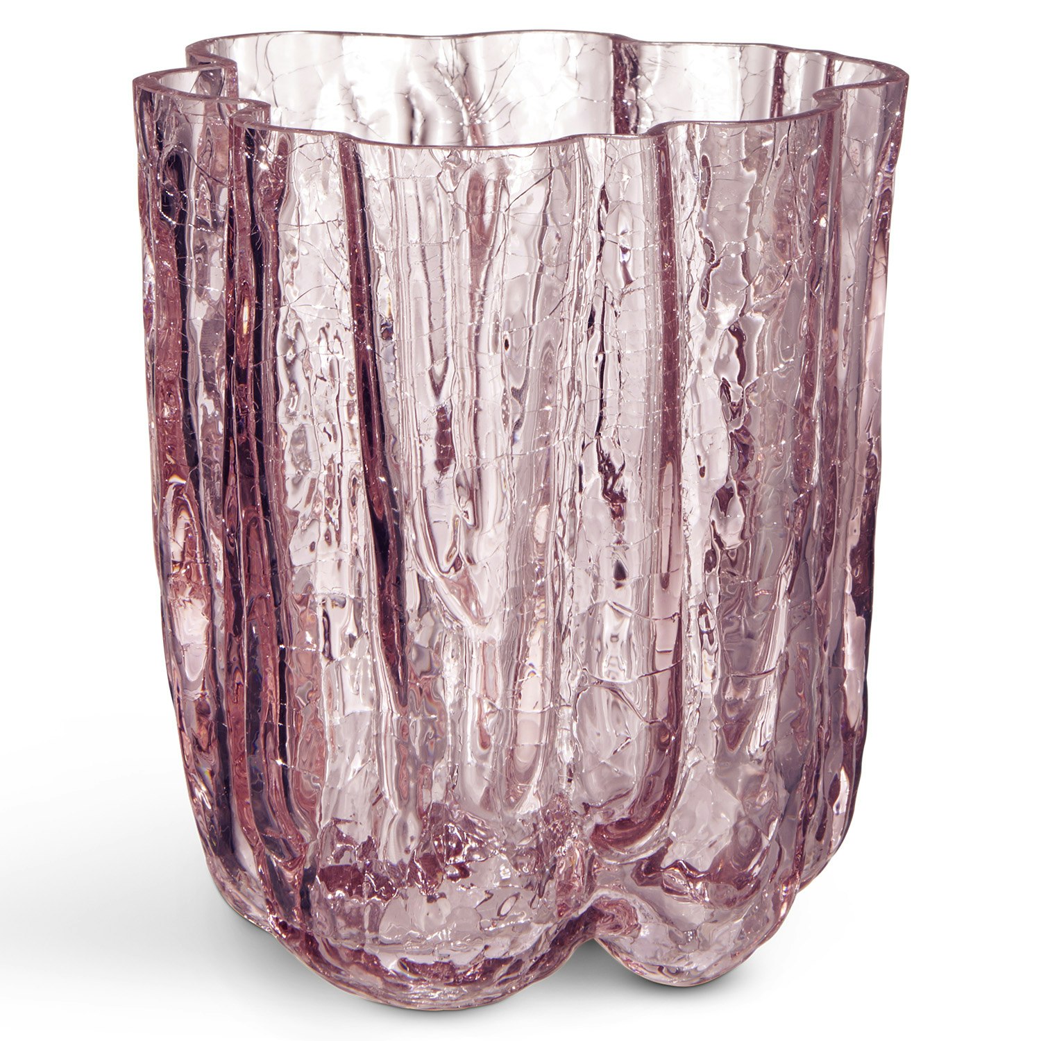 Kosta Boda Crackle Vase 121 Mm  -  Vaser Krystall Rosa - 7042426