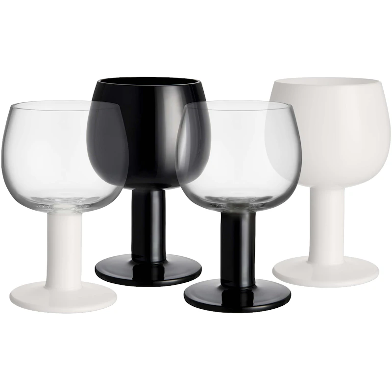 Fars Glass 40 cl 4-pk, Sort / Hvit