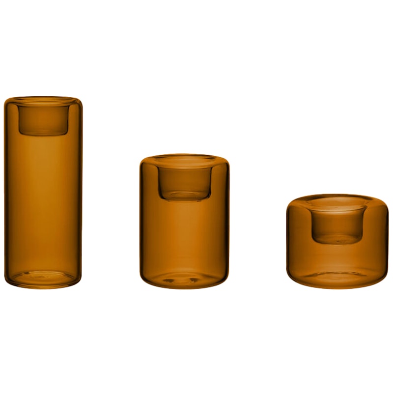 Happy Lyslykte 3 Deler, Amber