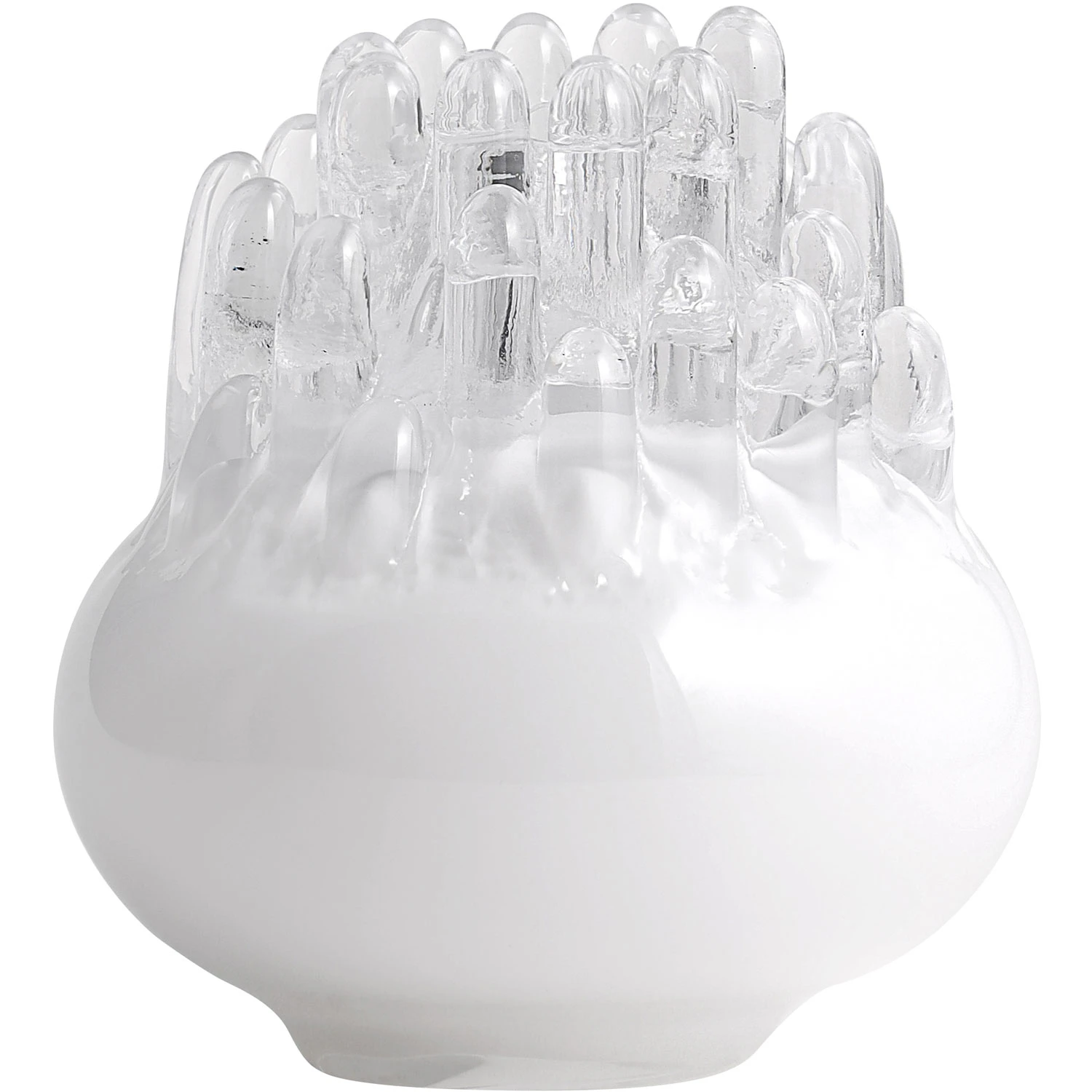 Kosta Boda Polar Telysholder Medium 20 Cm  -  Lyslykter Munnbl&aring;st Glass Hvit - 7062111