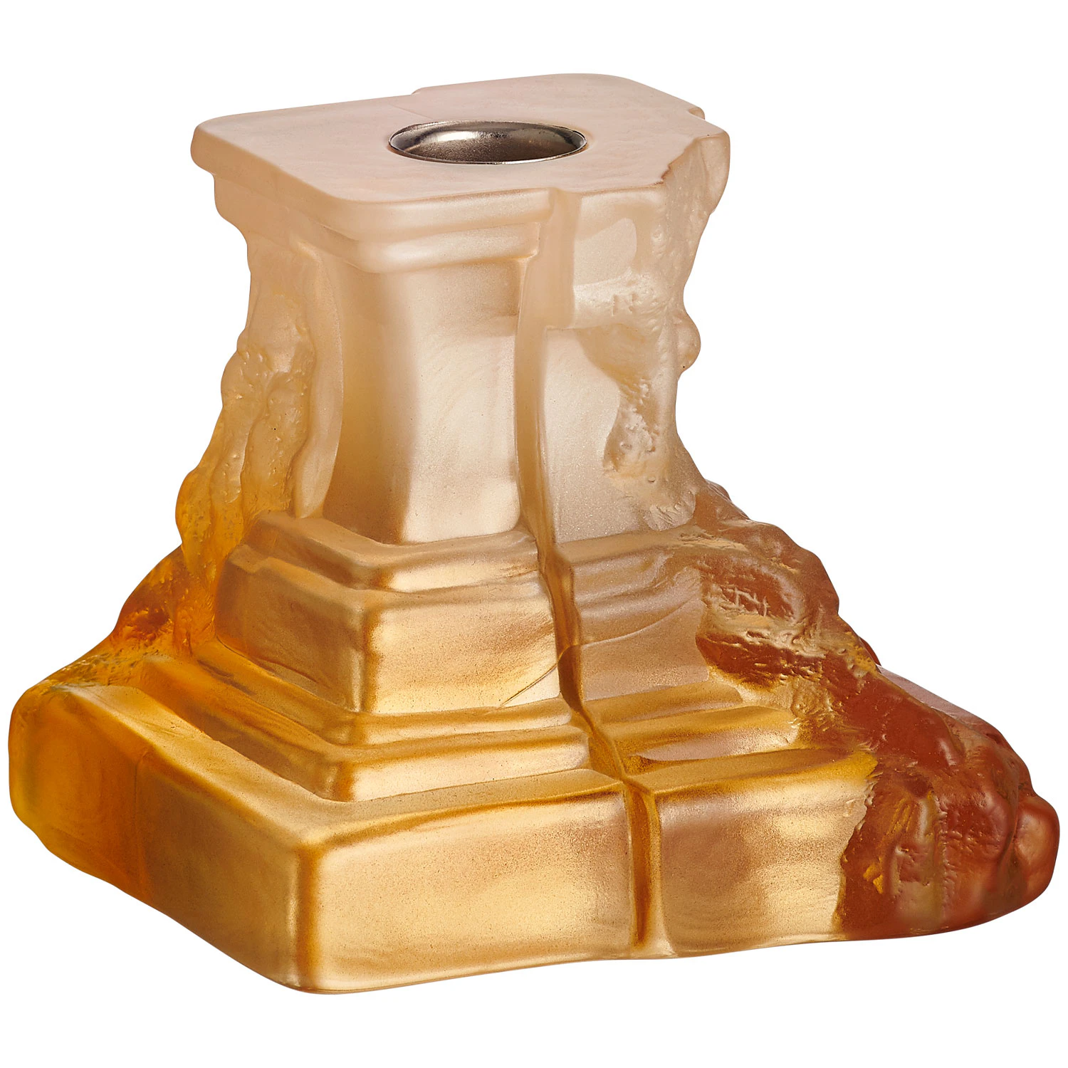 Kosta Boda Rocky Baroque Lysestake 95 Mm  -  Lysestaker Krystall Amber - 7062309