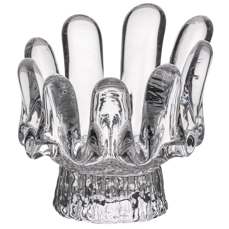 Sunflower Lyslykte, Laget av krystallglass 9,2 cm, Klar