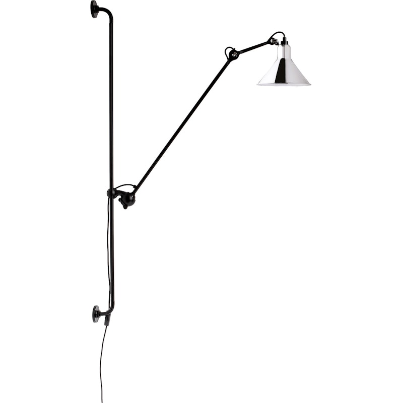 Lampe Gras N°214 Vegglampe, Svart / Chrome