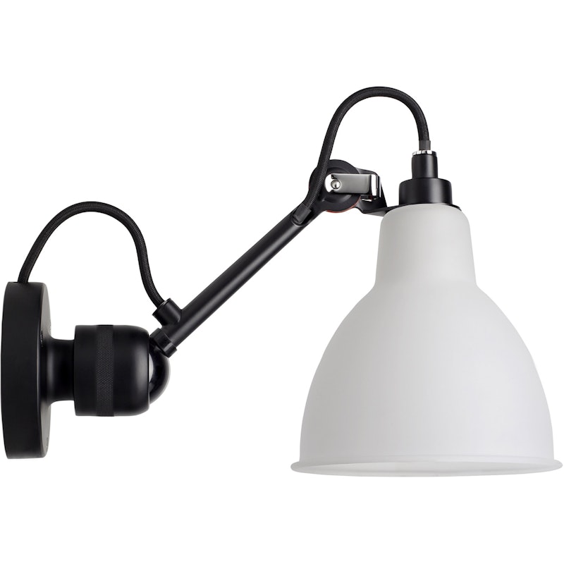 La Lampe Gras N°304 Vegglampe med Bryter, Svart / Frostet Glass