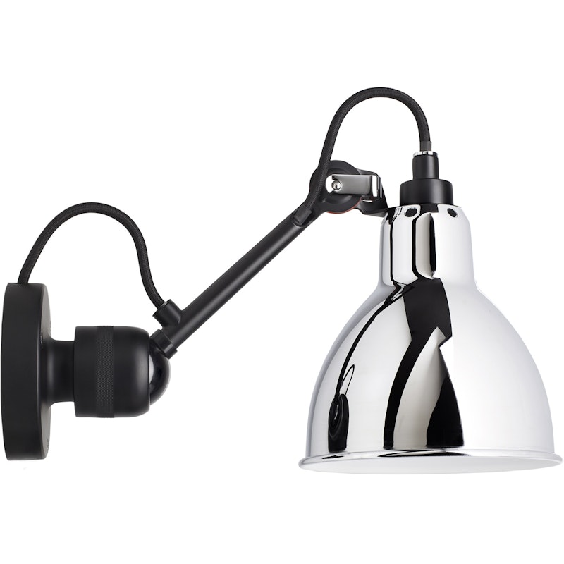 La Lampe Gras N°304 Vegglampe med Ledning, Svart / Chrome