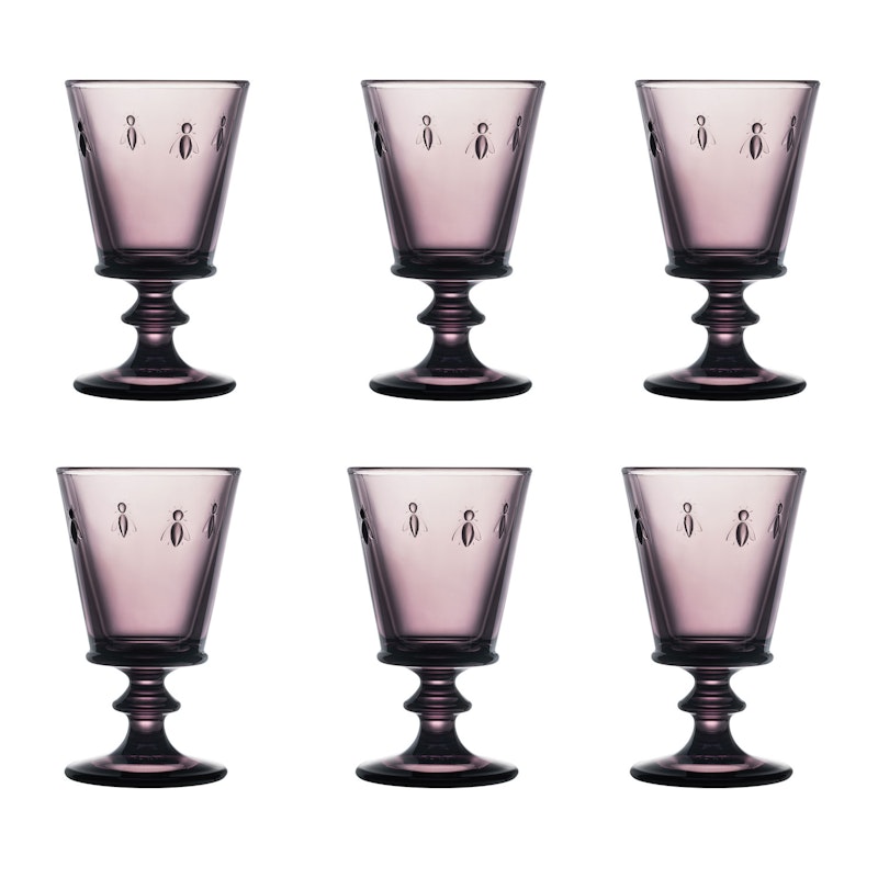 Abeille Vinglass 6-pk, Aubergine