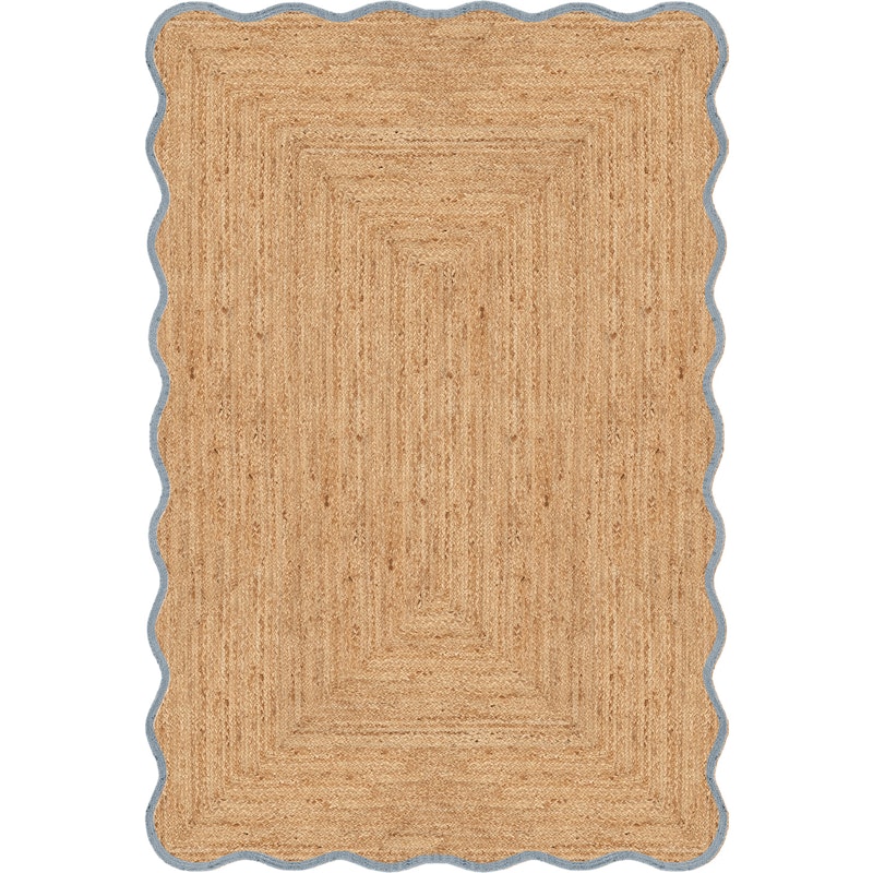 Scallop Juteteppe 140x200 cm, Misty Blue