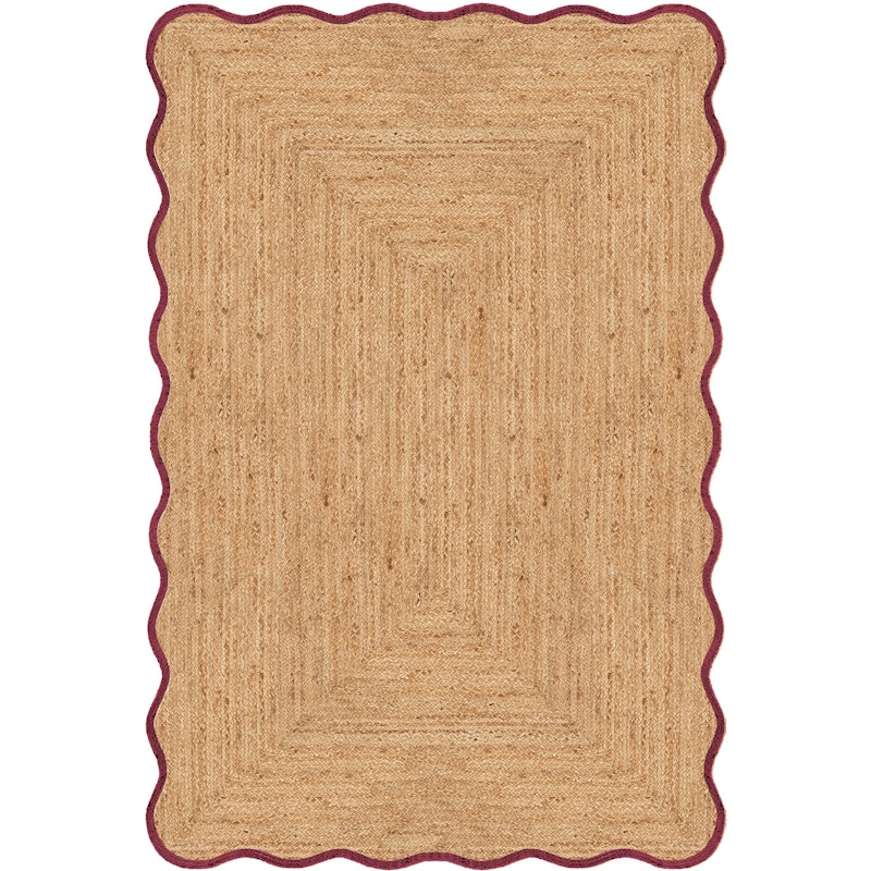 Scallop Juteteppe 250x350 cm, Vinrød
