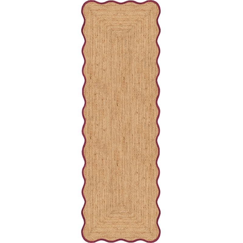 Scallop Juteteppe 75x200 cm, Vinrød