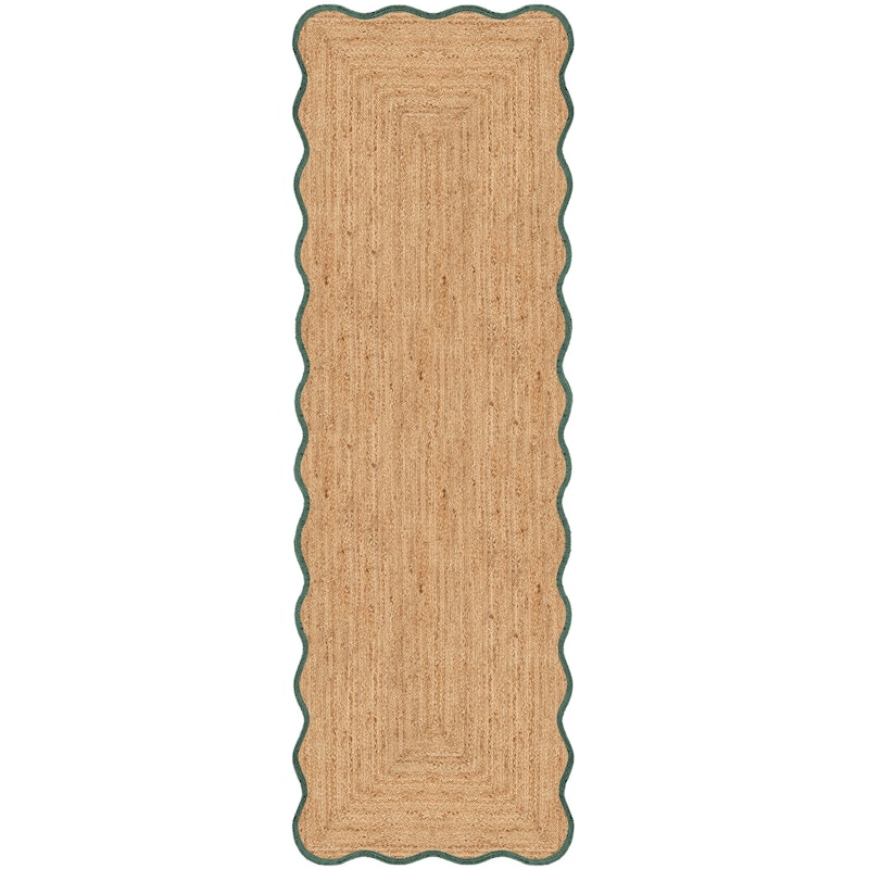 Scallop Juteteppe 75x200 cm, Mørkegrønn