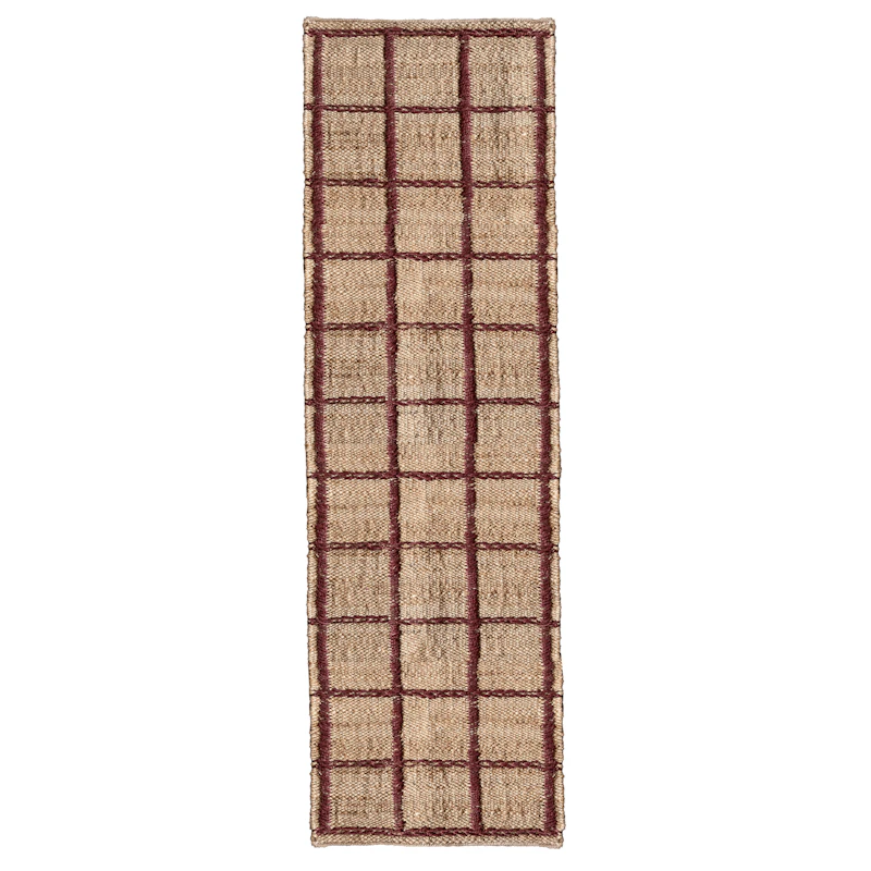 Strata Juteteppe 75x240 cm, Vinrød