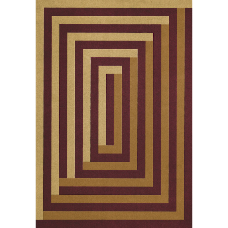 Teklan Labyrinth Ullteppe 300x400 cm, Sand / Mulberry