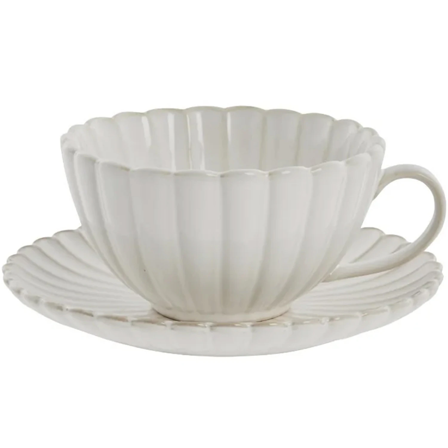 Lene Bjerre Camille Kopp Med Tallerken  -  Kaffekopper Keramikk Off-White - A00024861