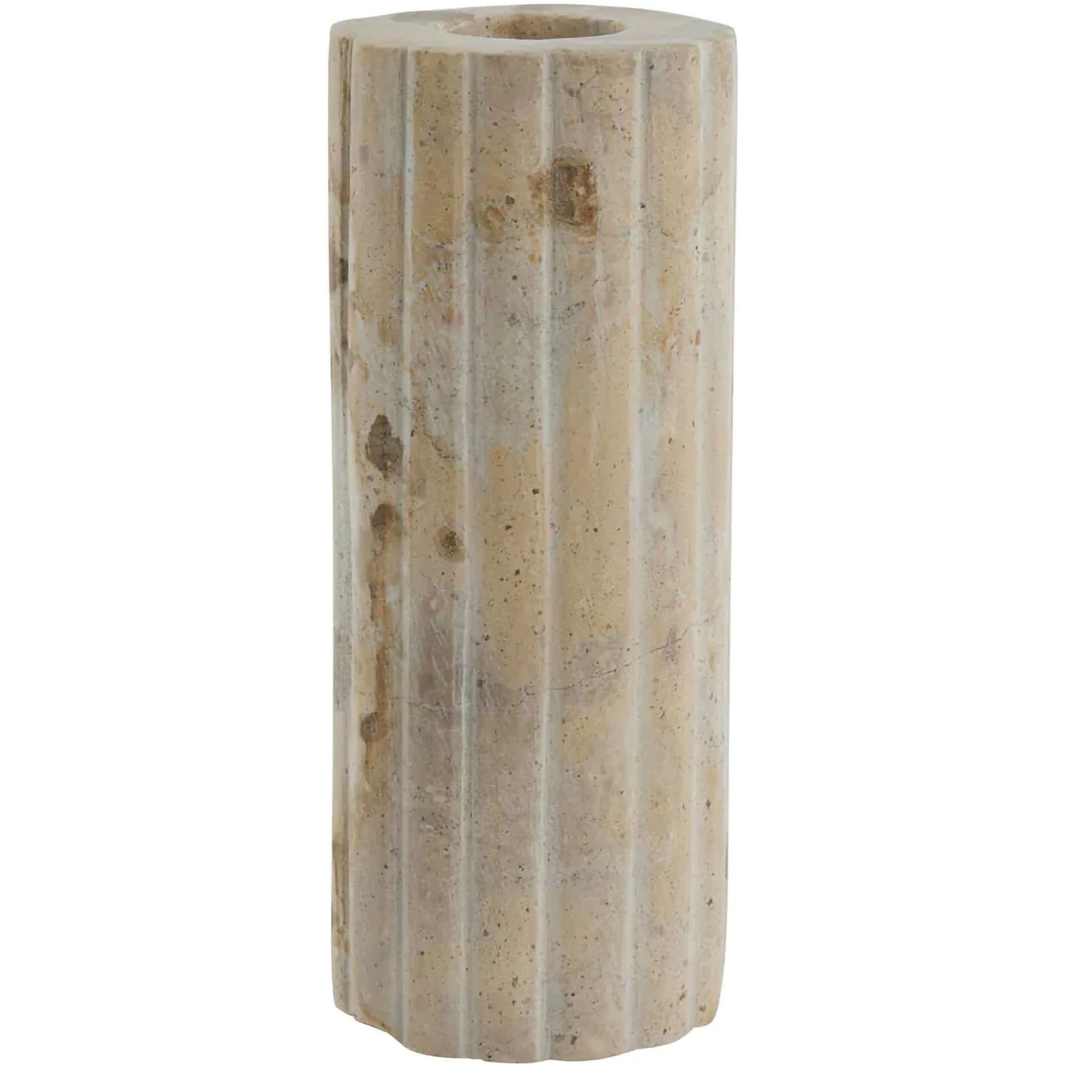 Lene Bjerre Eliana Candlestick 12.5x4.5 Cm. Marble  Lysestake  Lin -  Lysestaker Marmor Linen - A00024903
