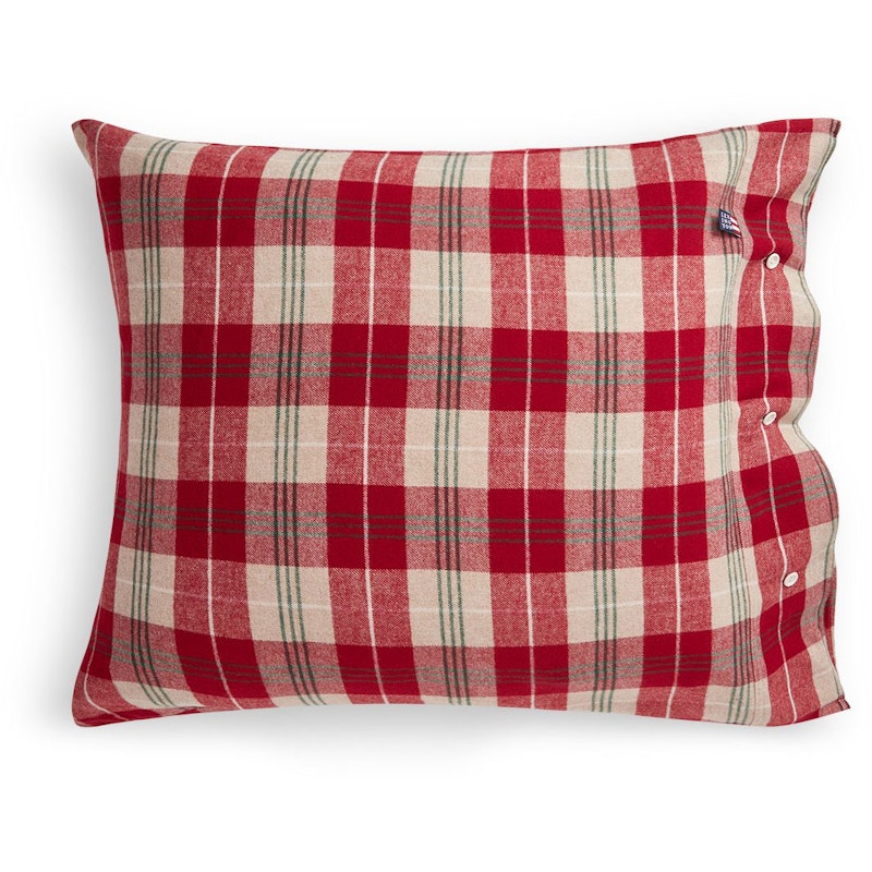 Checked Cotton Flannel Pillowcase Putevar Hvit / Grønn / Beige / Rød, 50x60 cm