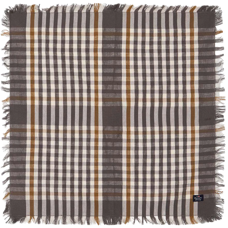 Checked Serviett 50x50 cm, Grå / Hvit / Fudge