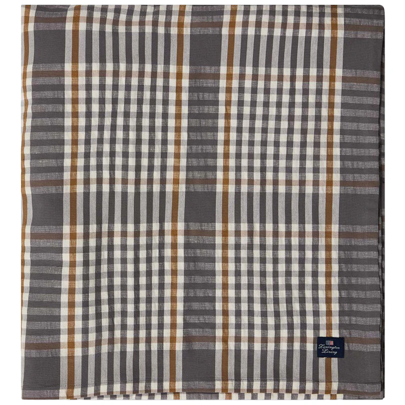 Checked Duk 150x350 cm, Grå / Hvit / Fudge
