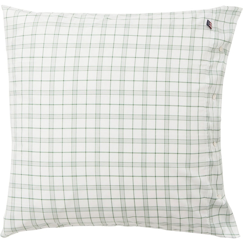 Checked Lyocell/Cotton Putevar 65x65 cm, Hvit/Grønn