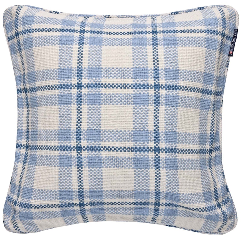 Checked Organic Putetrekk 50x50 cm, Blå