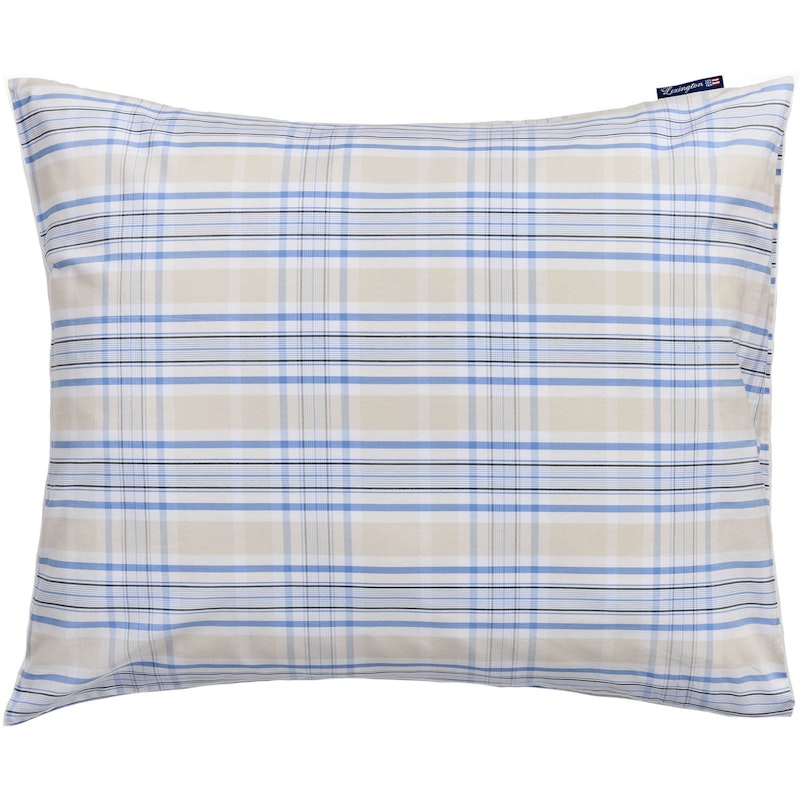 Checked Poplin Putevar 50x60 cm, Beige/Blå