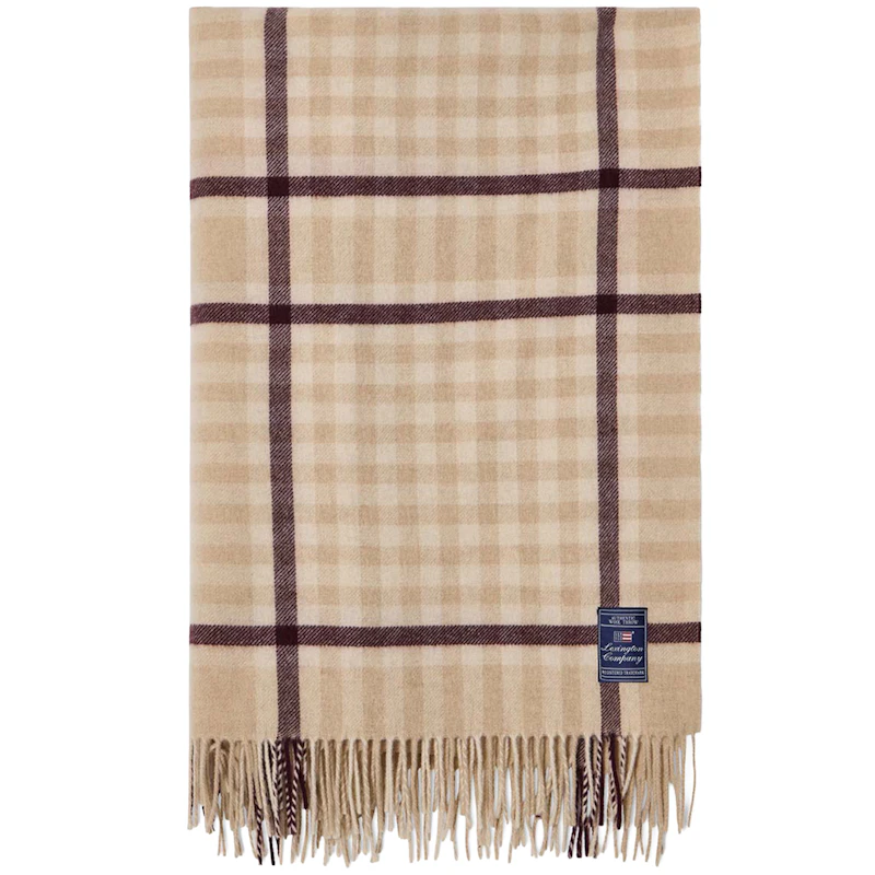 Checked Pledd 130x170 cm, Beige / Fiken