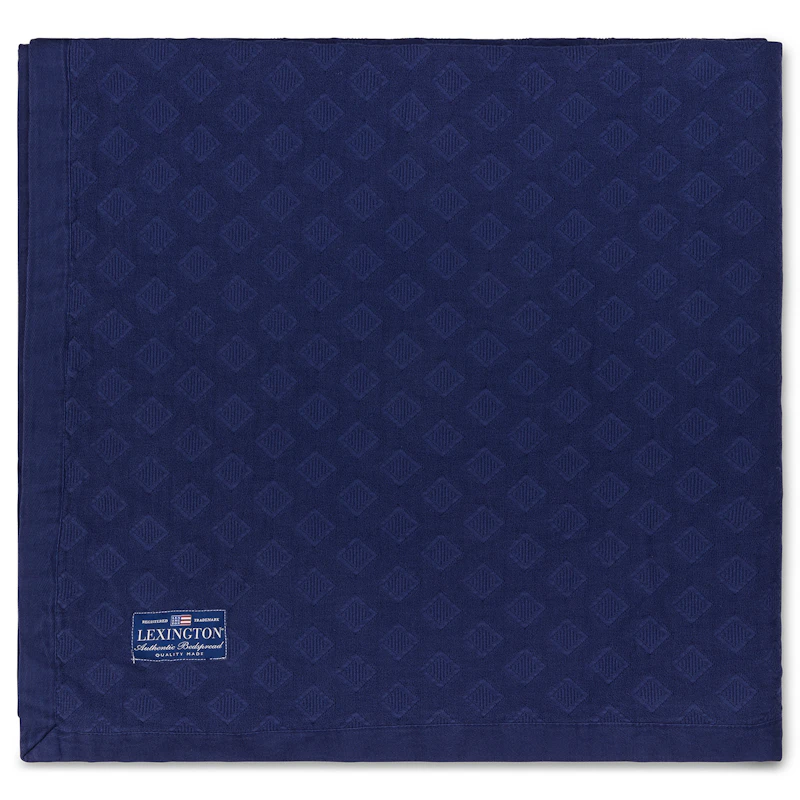 Diamond Jacquard Sengeteppe 160x240 cm, Mørkeblå