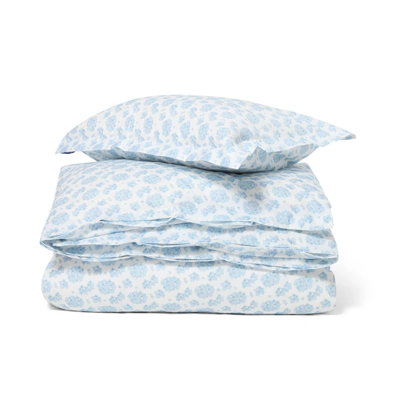 Floral Dynetrekksett 210x150 cm, Blå / Hvit