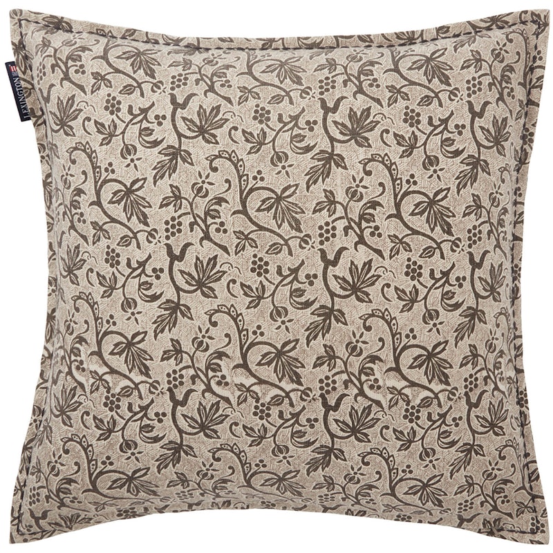 Grapevine Printed Recycled Cotton Putetrekk 50x50 cm, Brun/Beige