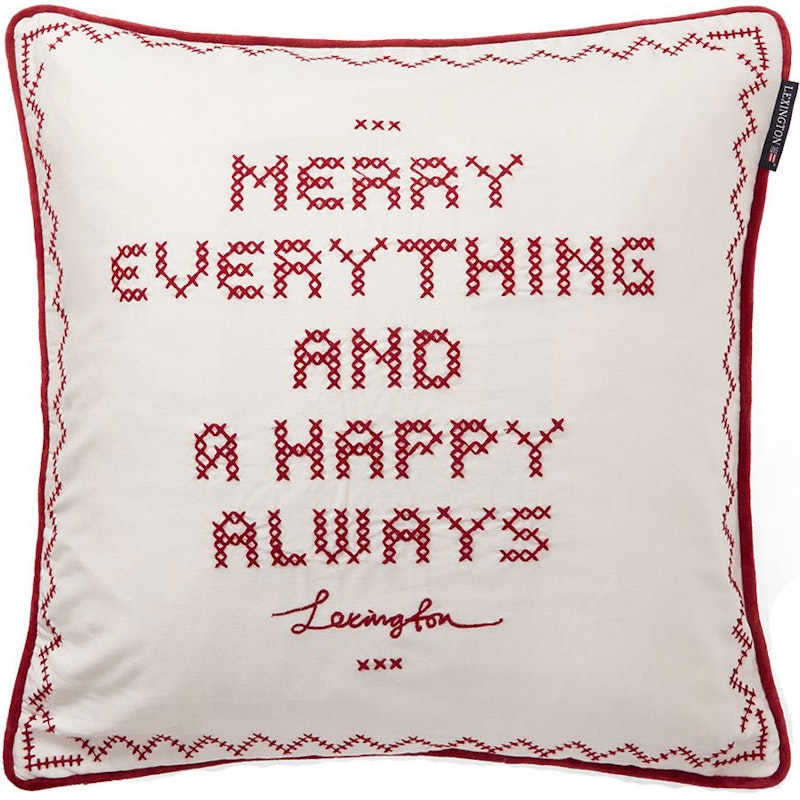 Happy Always Organic Cotton Putetrekk 50x50 cm, Snow White / Rød