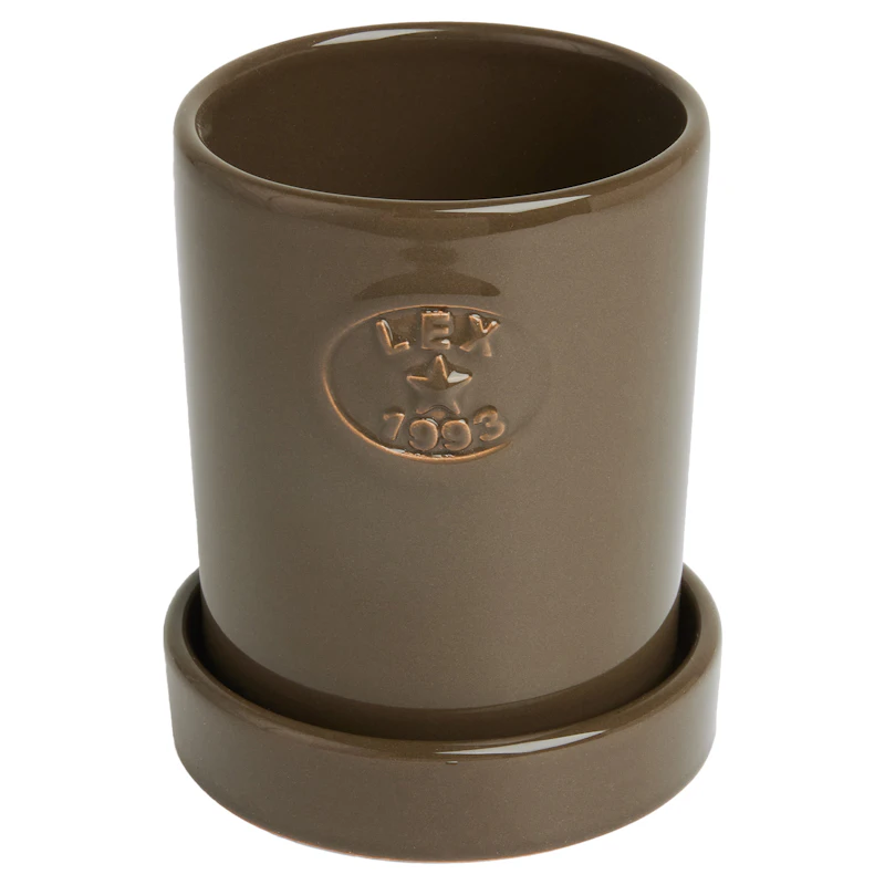 Krukke Med Tallerken H14 cm, Taupe