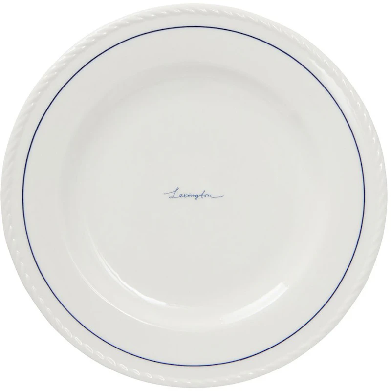 Lexington Porcelain Desserttallerken 22 cm 4-pk, Hvit / Mørkeblå