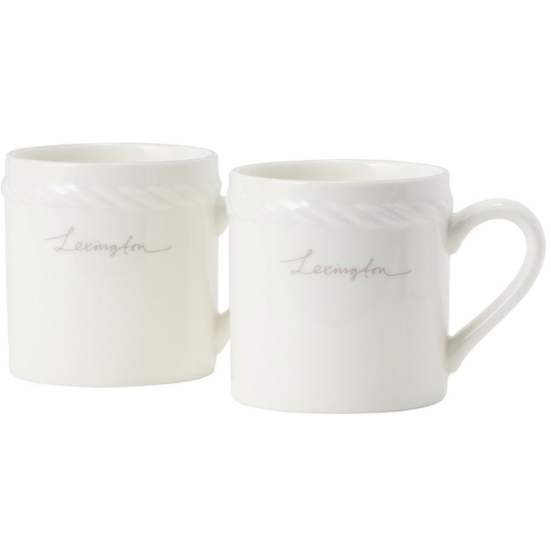 Lexington Porcelain Espressokopp 5 cm 2-pk, Hvit / Beige