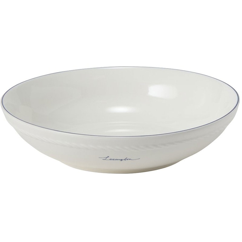 Lexington Porcelain Medium Skål 22 cm, Hvit / Mørkeblå