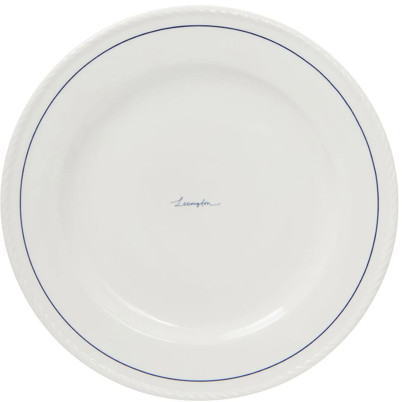 Lexington Porcelain Middagstallerken 27,5 cm 4-pk, Hvit / Mørkeblå
