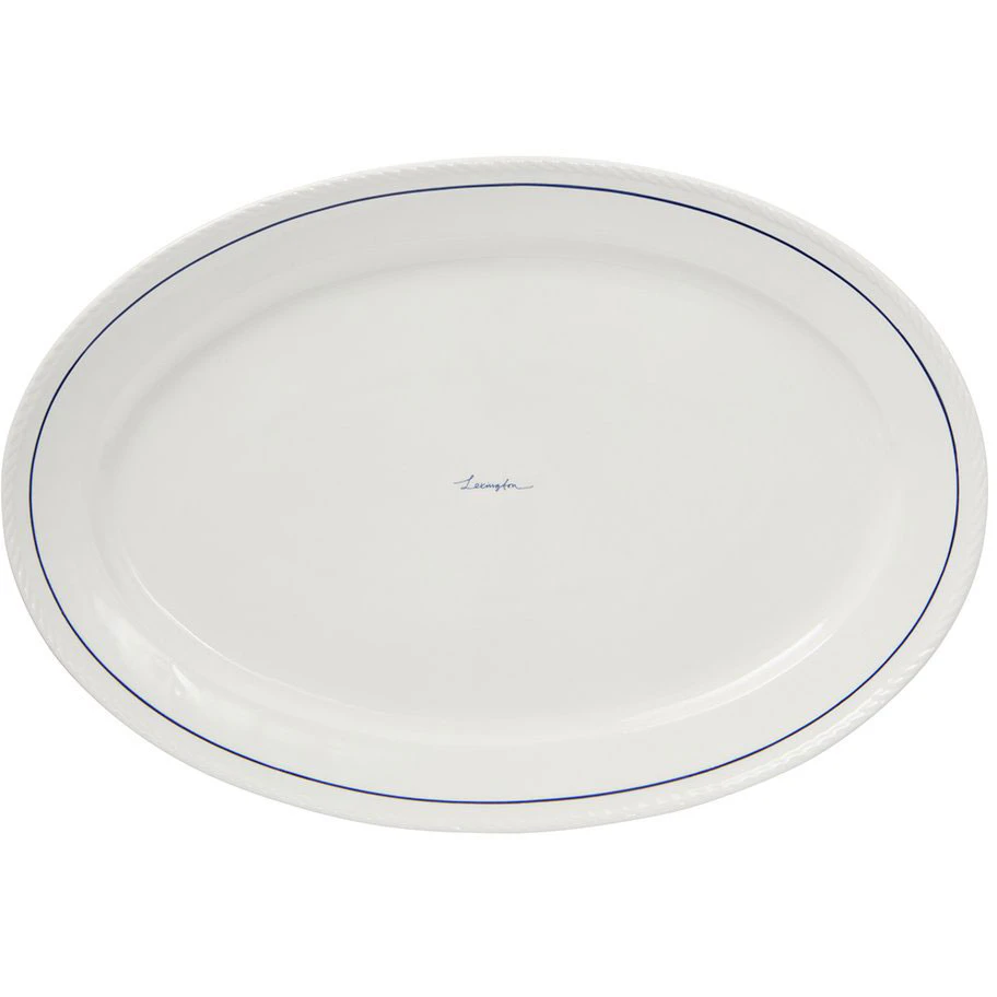 Lexington  Porcelain Serveringsfat Oval  / M&oslash;rkebl&aring; -  Serveringsfat Porselen Hvit - 10008116-1730-ONE