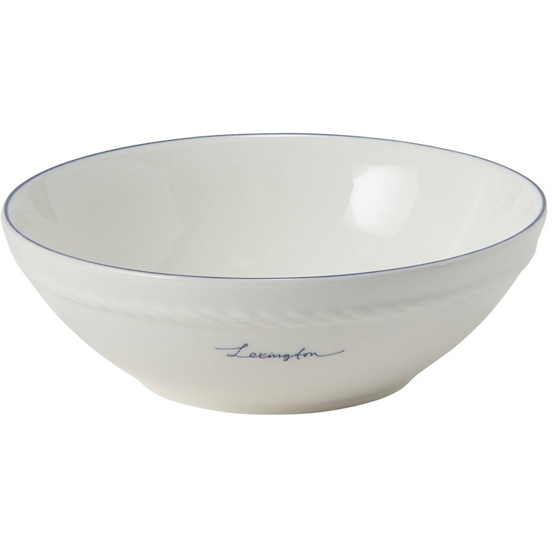 Lexington Porcelain Small Skål 15,5 cm 4-pk, Hvit / Mørkeblå