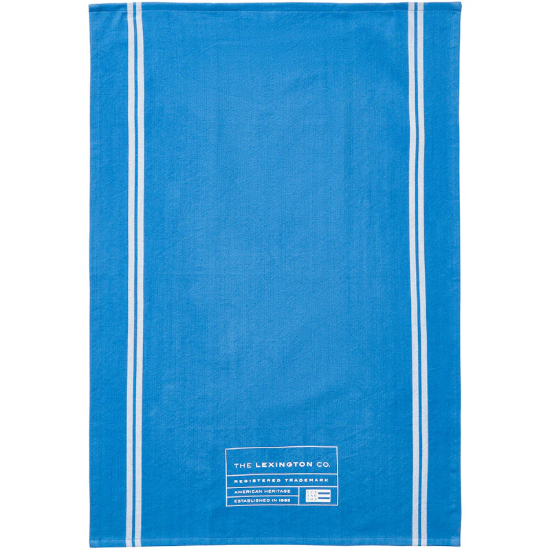 Organic Cotton Kjøkkenhåndkle med Striper I Siden 50x70 cm, Blå/Hvit
