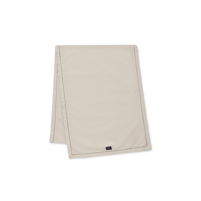 Organic Cotton Oxford Bordløper med Tunge Sting 250x50 cm, Beige