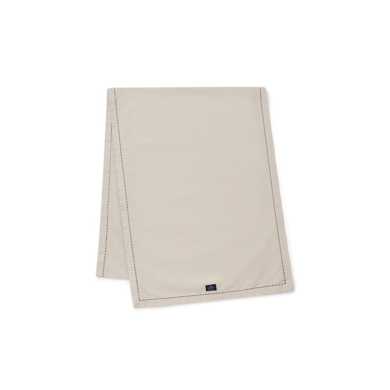 Organic Cotton Oxford Bordløper med Tunge Sting 250x50 cm, Beige