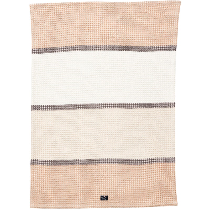 Organic Cotton Waffle Kjøkkenhåndkle 50x70 cm, Beige/Hvit