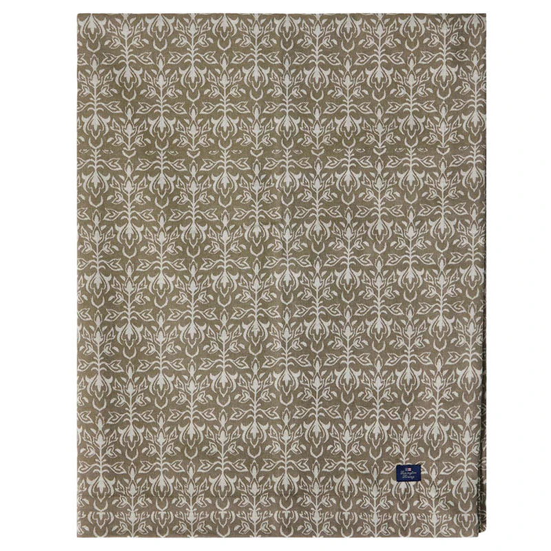 Ornament Jacquard Duk 150x350 cm, Beige / Mørk olivengrønn