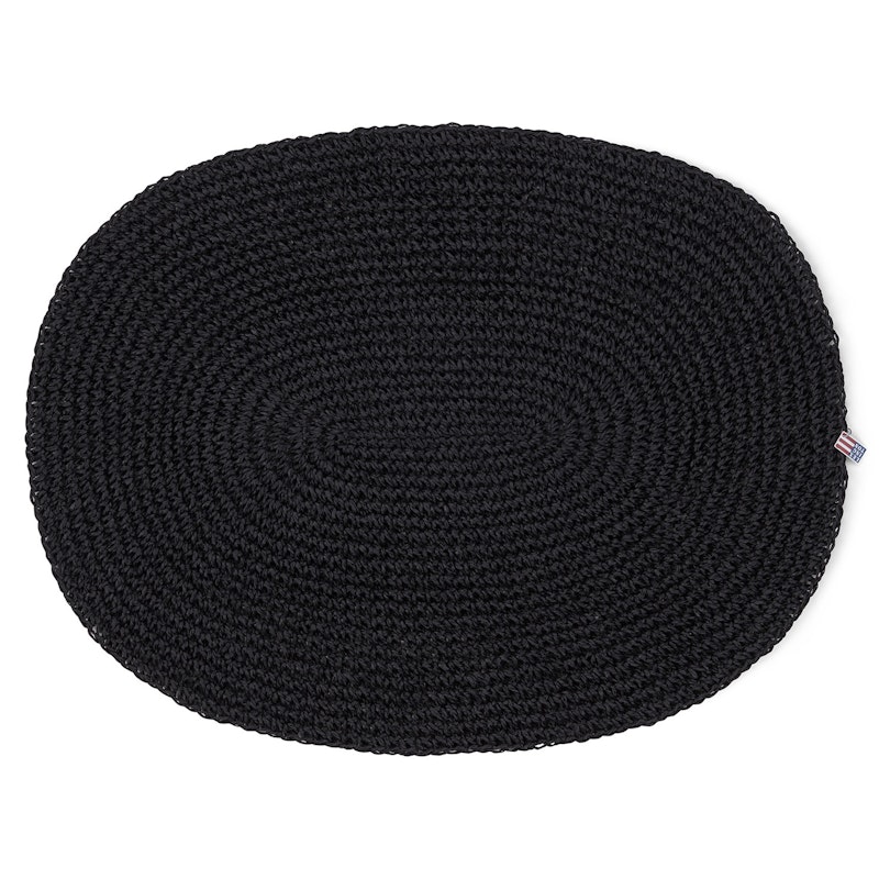 Oval Paper Straw Spisebrikke 35x45 cm, Sort