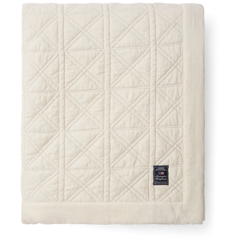 Quilted Organic Cotton Velvet Sengeteppe 260x240 cm, Snow White