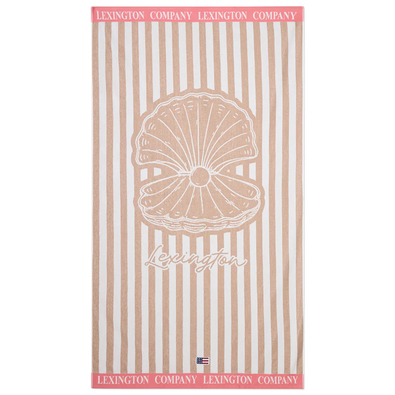 Strandhåndkle, Rosa / Beige