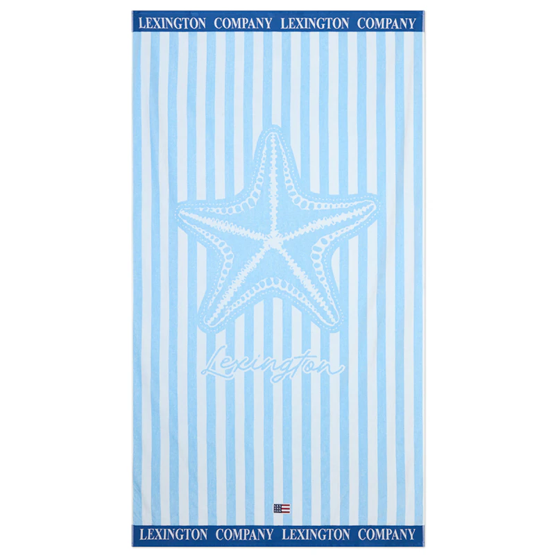 Strandhåndkle, Blå / Hvit
